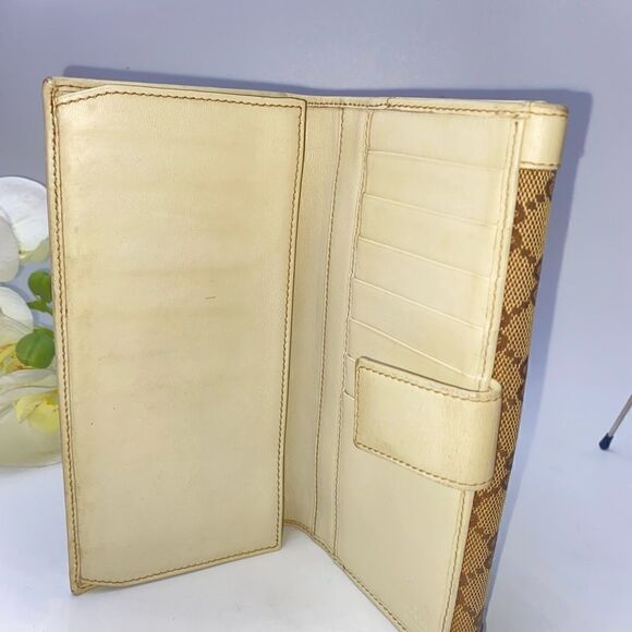 AUTHENTIC GUCCI GG Logo Front Flap Long Wallet - Picture 8 of 11